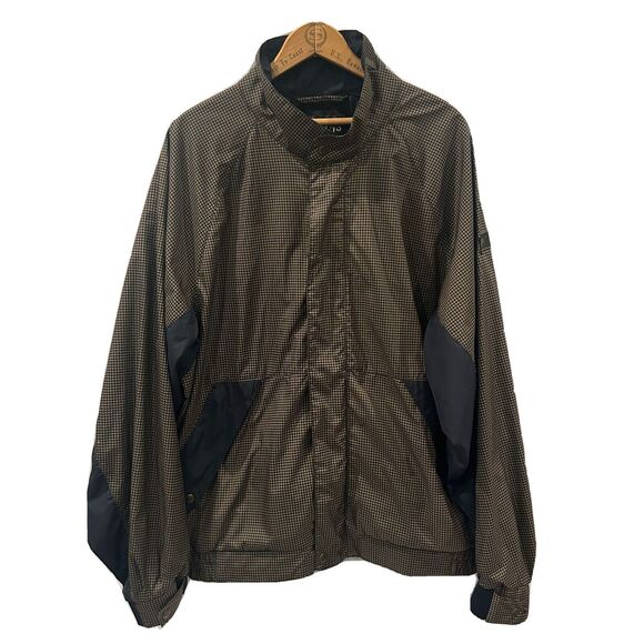 Footjoy FJ Dryjoys Jacket mens large golf windbreaker black brown coat - Picture 1 of 10
